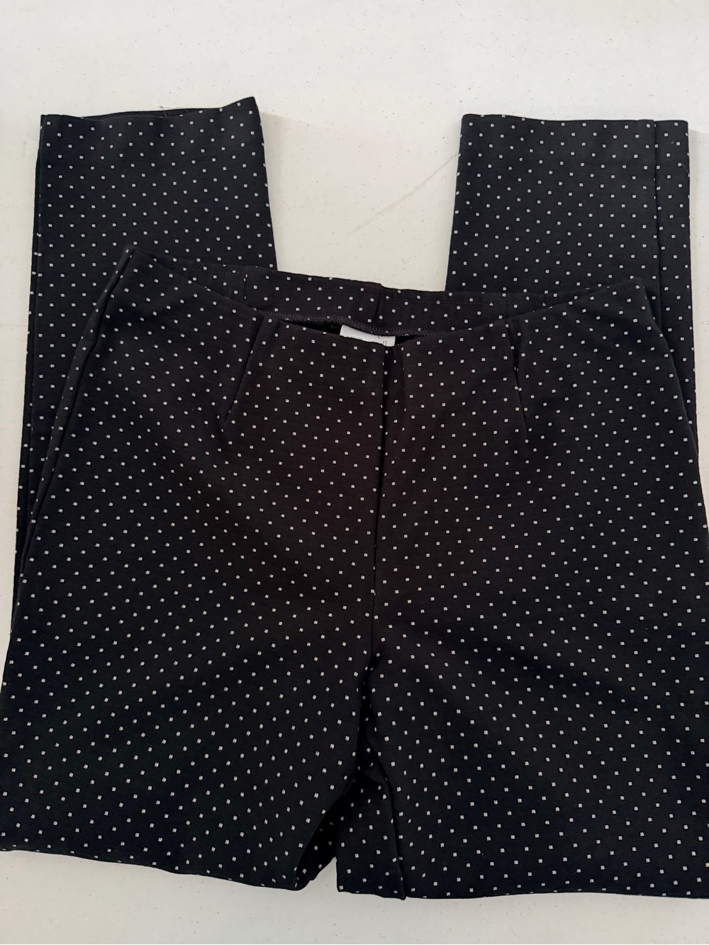 J. Jill Black & White Polka Dot Ponte Slim Leg Pants Size Medium - Picture 8 of 12